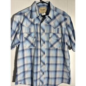 Wrangler Western Wear Men's LG Pearl Snap Short Sleeve Shirt